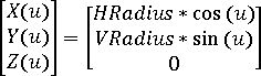 c(u)=(Hradius*cos(u),VRadius*sin(u),0)