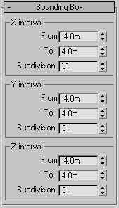 from [-4,4,-4] to [4,4,4] subdivisions:[31,31,31]